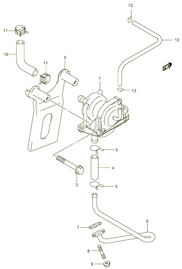 SYSTEME RECYCLAGE GAZ ECHAPPEMENT AN400X  Y E18AN400RY E34 POUR SUZUKI BURGMAN 400 2002 POUR BURGMAN 400 AN400K1