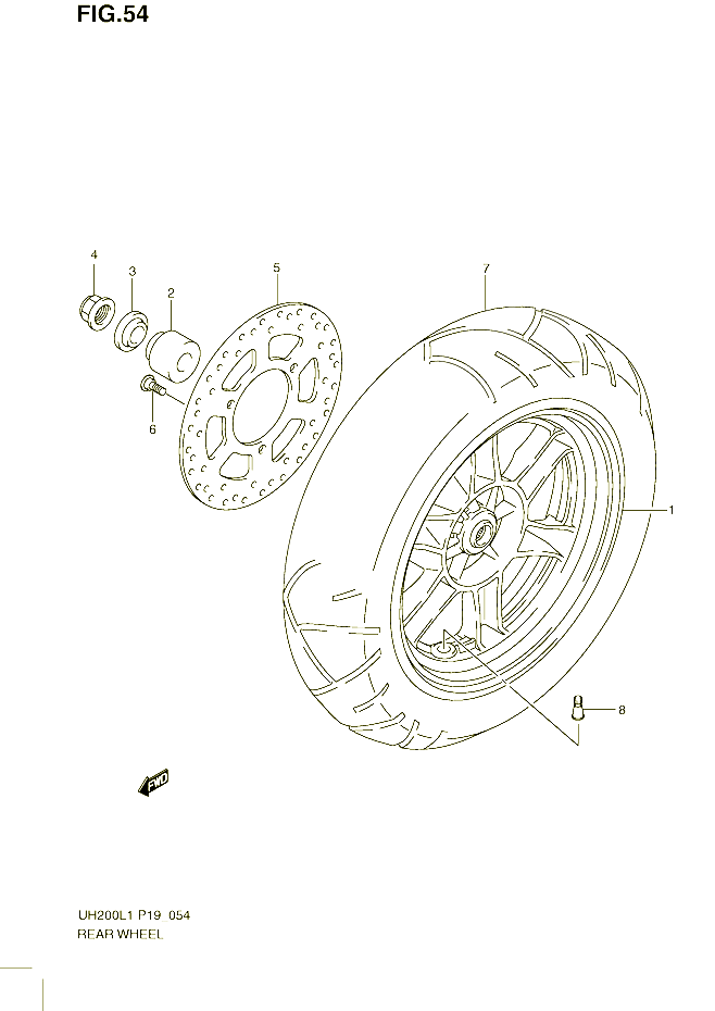 ROUE ARRIERE POUR SUZUKI BURGMAN 200 2011 POUR SUZUKI BURGMANUH200GL1