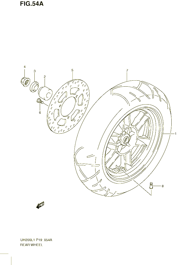 ROUE ARRIERE MODEL EXECUTIVE P19 POUR SUZUKI BURGMAN 200 2011 POUR SUZUKI BURGMANUH200GL1