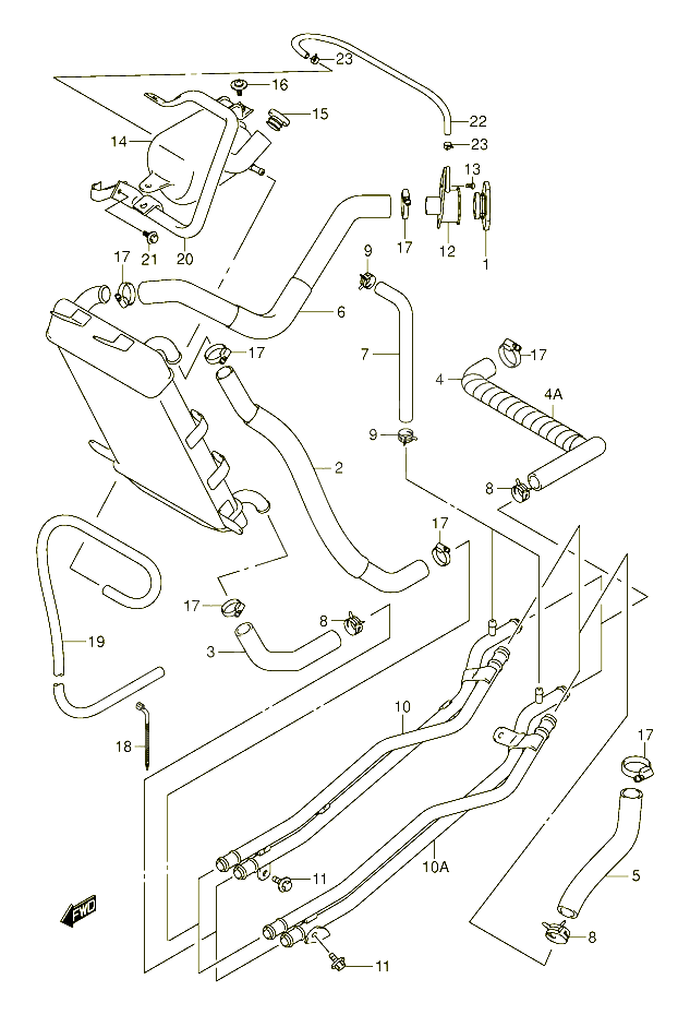 DURITE DE RADIATEUR POUR SUZUKI BURGMAN 400 2002 POUR BURGMAN 400 AN400K1