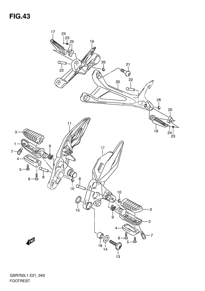 REPOSE PIEDS POUR GSR 750GSR750L1 2011