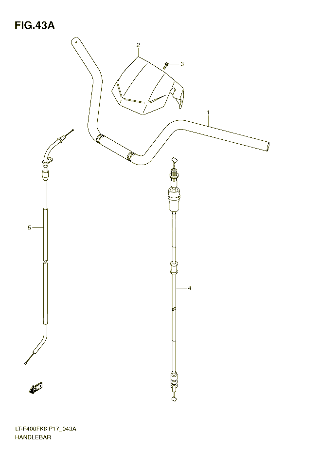 GUIDON P24 POUR SUZUKI EIGER 400 2009 POUR KINGQUAD 400 4WD LT F400FK9