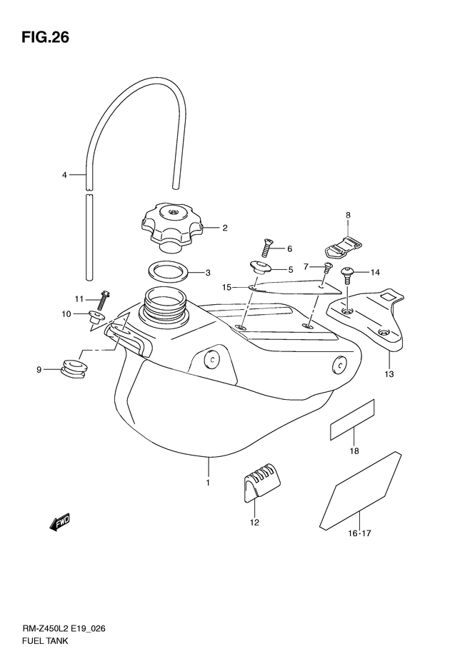 RESERVOIR DESSENCE POUR SUZUKI RM ZRM Z450L2 2012