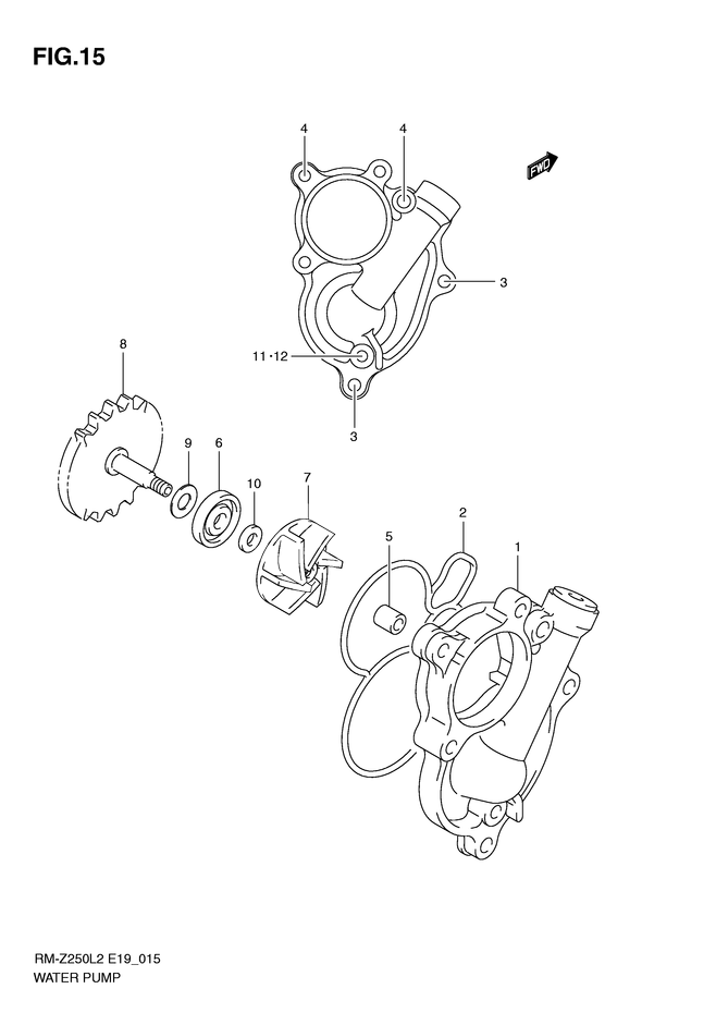 POMPE A EAU POUR SUZUKI RM ZRM Z250L2 2012