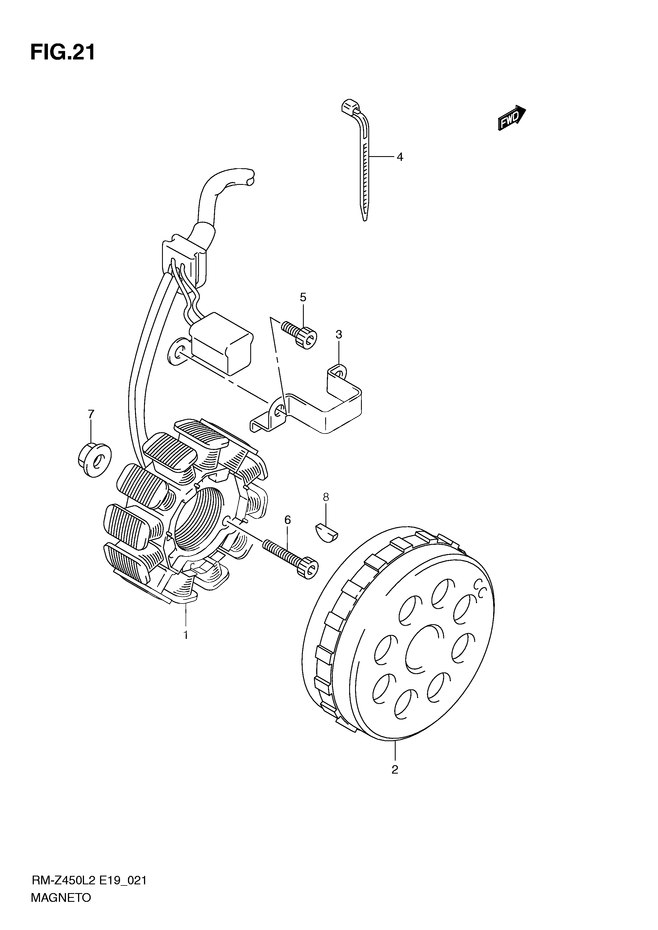 ALLUMAGE ROTOR STATOR POUR SUZUKI RM ZRM Z450L2 2012