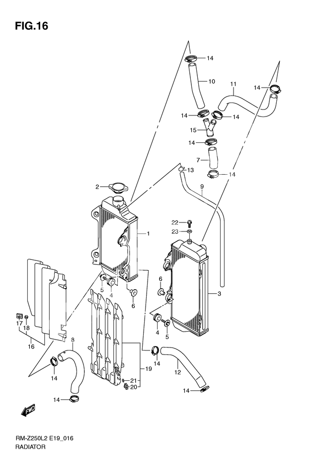 RADIATEUR POUR SUZUKI RM ZRM Z250L2 2012