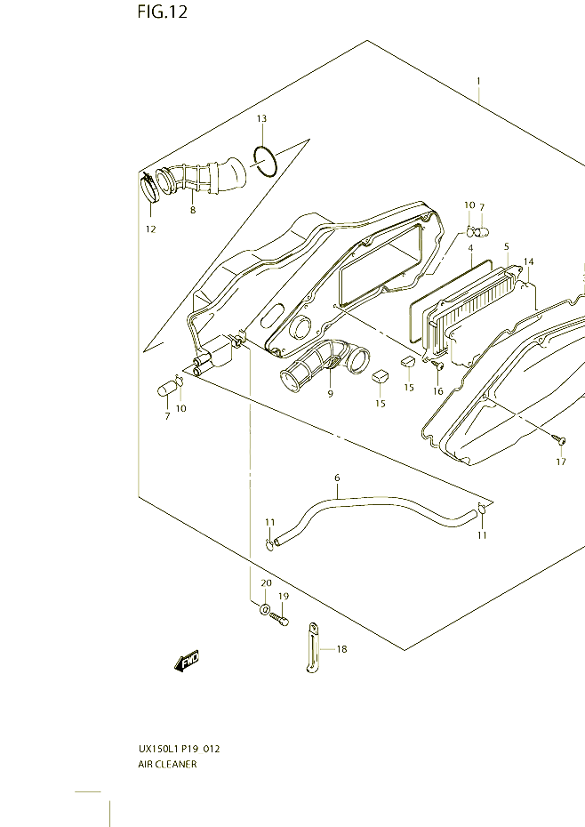 FILTRE A AIR POUR SUZUKI SIXTEEN 150 2011 POUR SUZUKI SIXTEENUX150L1