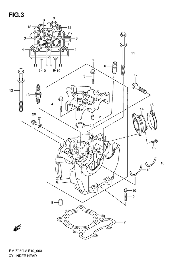 CULASSE POUR SUZUKI RM ZRM Z250L2 2012