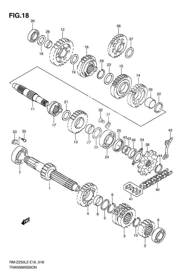 TRANSMISSION POUR SUZUKI RM ZRM Z250L2 2012