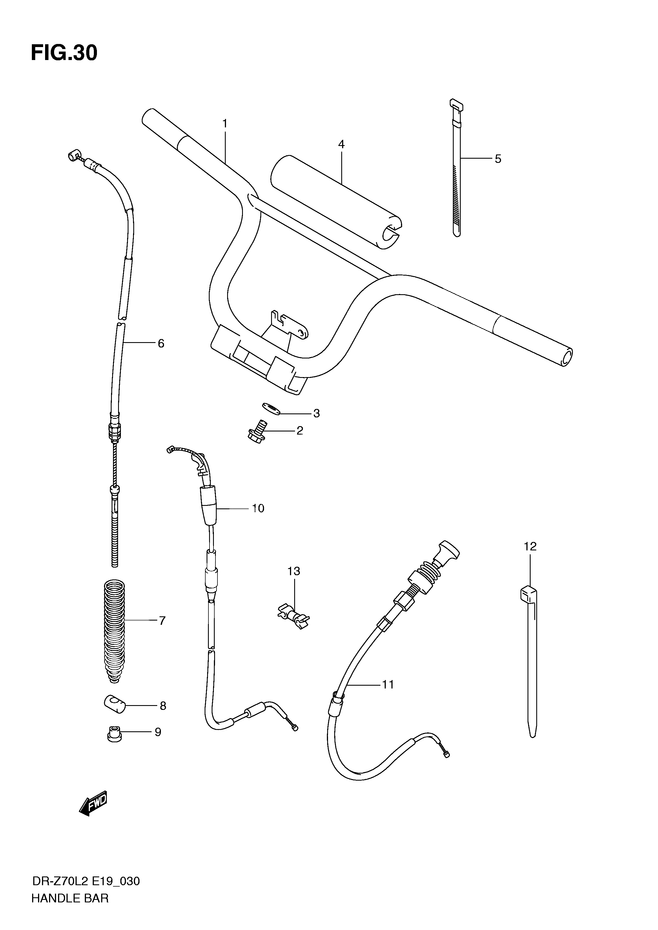GUIDON POUR SUZUKI DR ZDR Z70L2 2012