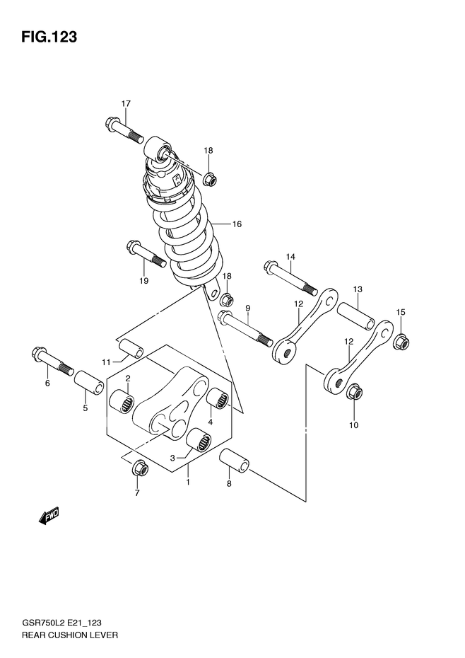 BIELLETTE DE SUSPENSION ARRIERE POUR GSR 750GSR750AUEL2 2012