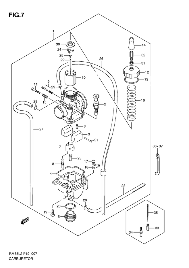 CARBURATEUR POUR SUZUKI RMRM85L2 2012