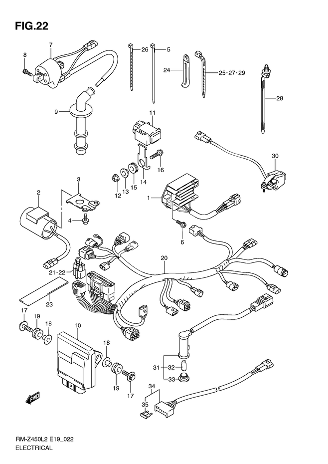 PARTIE ELECTRIQUE POUR SUZUKI RM ZRM Z450L2 2012