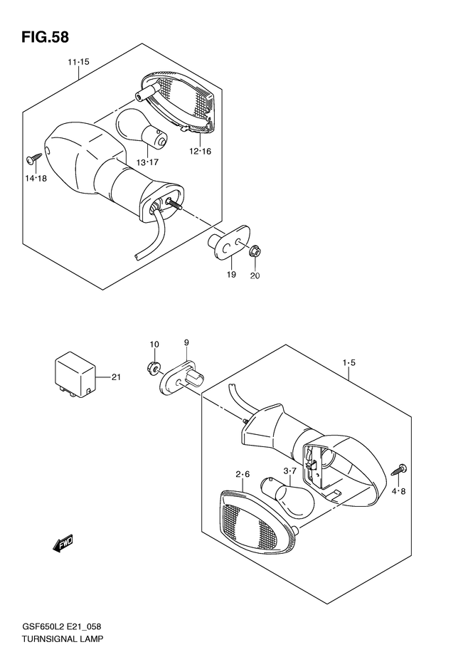 CLIGNOTANTS POUR BANDIT 650GSF650SAL2 2013