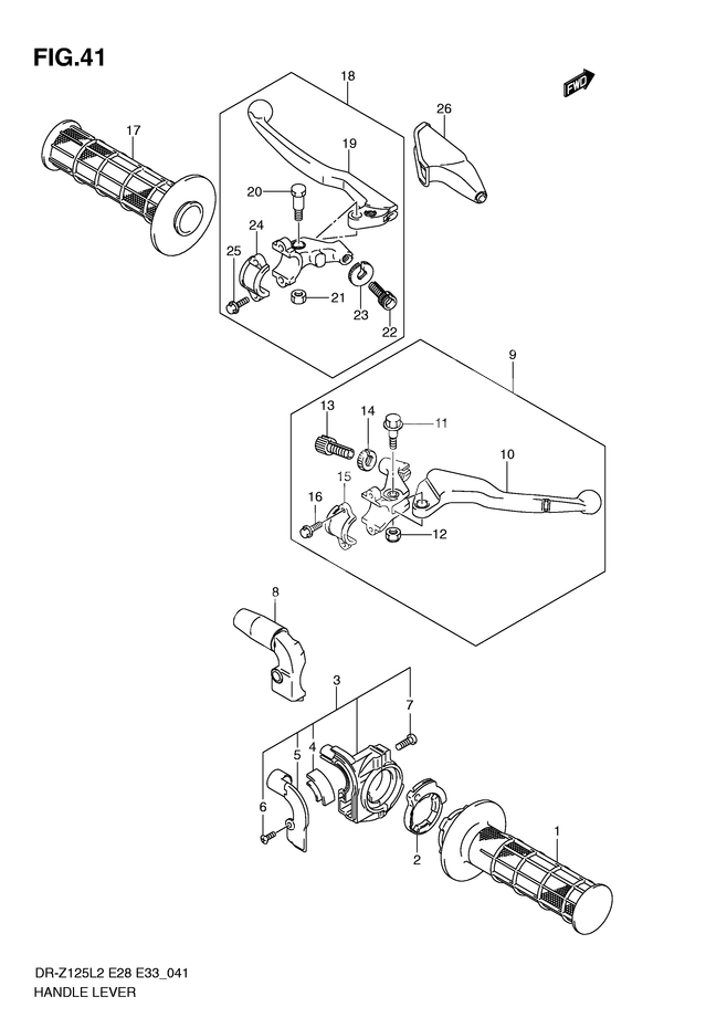 LEVIER POIGNEE POUR DR Z 125DR Z125LL2 2012