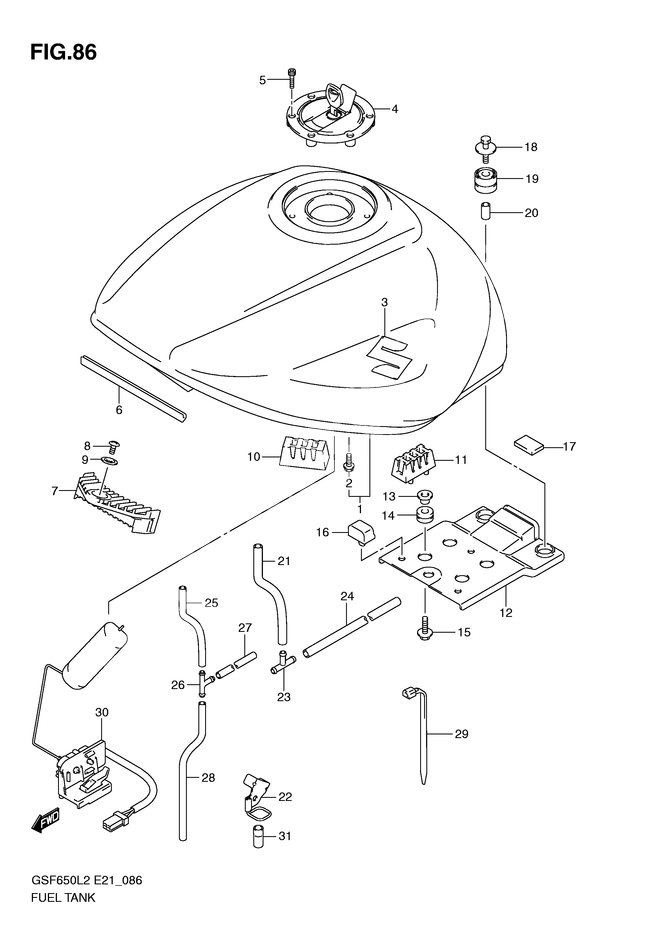 RESERVOIR DESSENCE POUR BANDIT 650GSF650UAL2 2012