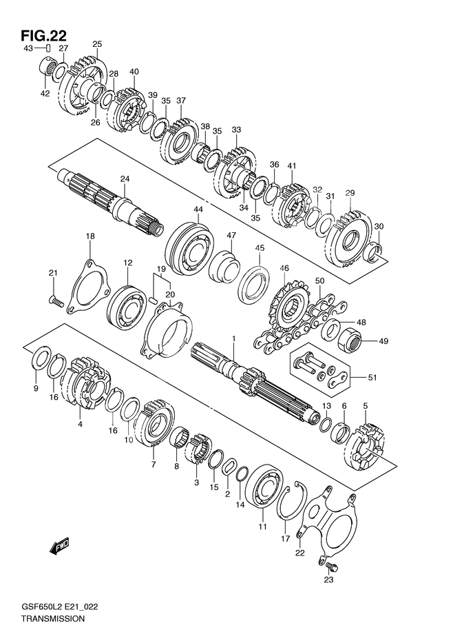 TRANSMISSION POUR BANDIT 650GSF650AL2 2012