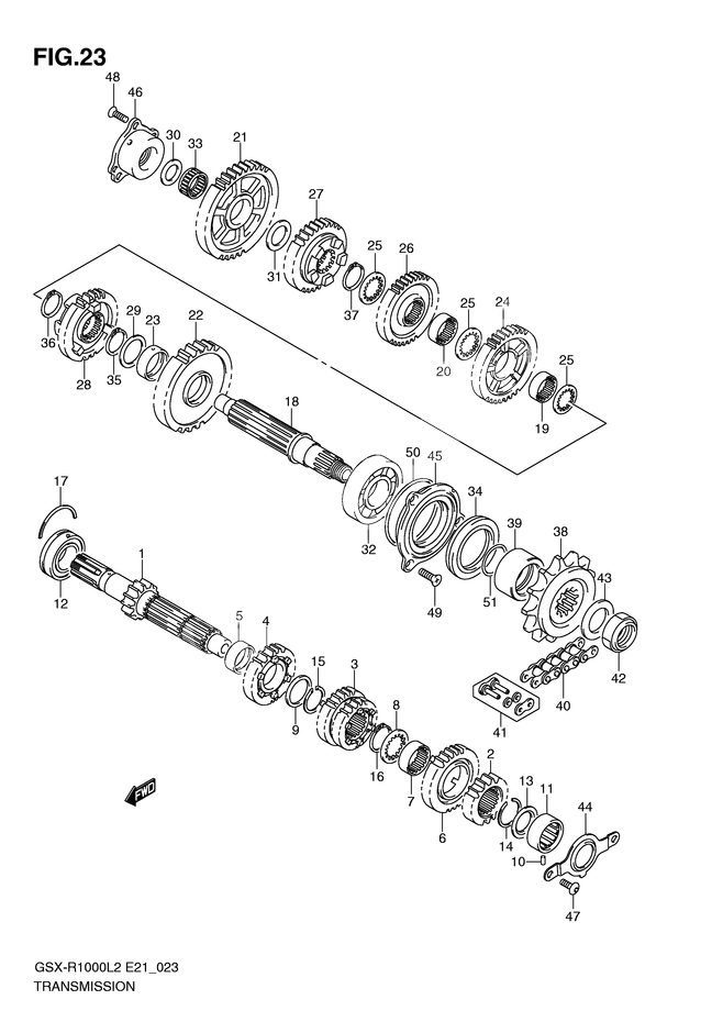 TRANSMISSION POUR SUZUKI GSX RGSX R1000L2 2012